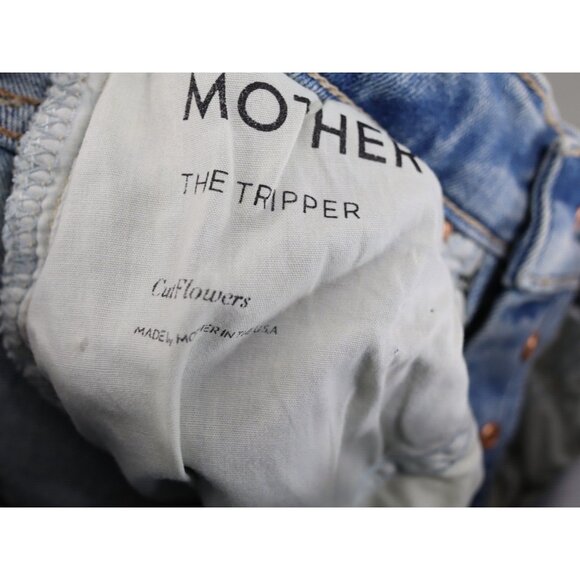 MOTHER Blue Ankle Cropped Jeans with Distressed Details - Picture 4 of 11